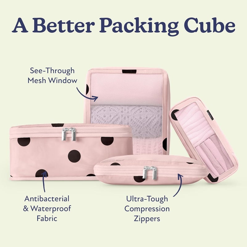 VANDEL Space-Saving Compression Packing Cubes for Kids + Women, Compressible Carry On Suit Case Organizer Luggage Kids Packing Cubes for Baby Bag Organizer Pouches for Luggage, Treavel Suitcase Cube - Image 3